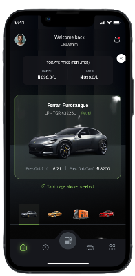 MPS app home screen used to set a delivery location