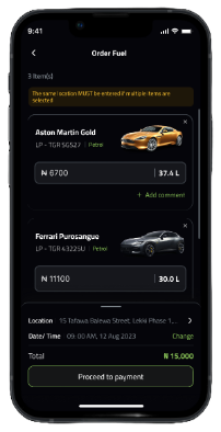 MPS order screen showing delivery date, time and payment details